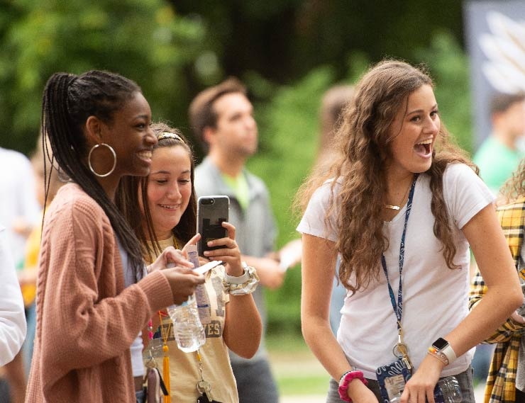 People happy outside